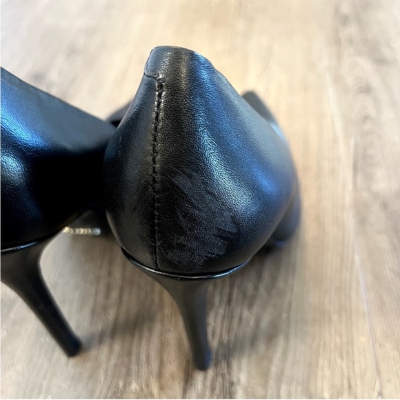 Schutz Fechado Salto Alto Black Leather Stiletto Pumps 7 - Picture 12 of 14